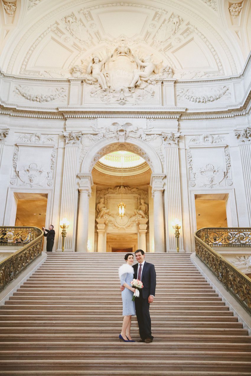 Wedding at San Francisco City Hall Staircase