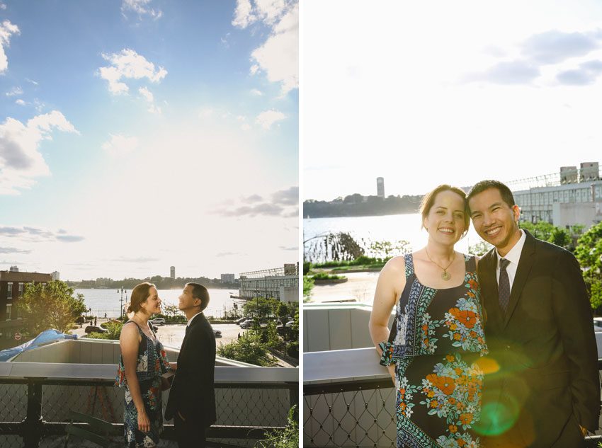 Sunny day wedding on the High Line