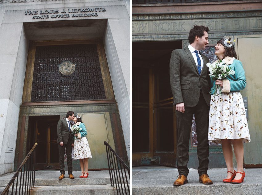 Pictures outside NY City Hall Wedding