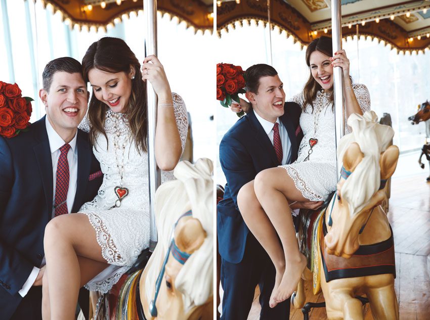 couple riding jane's carousel