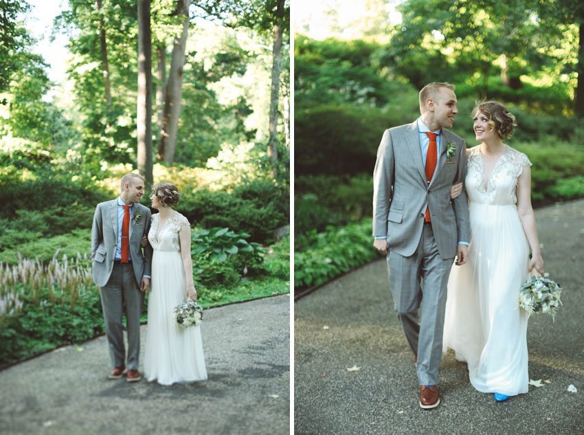 Wedding photo session walking the bronx botanical garden