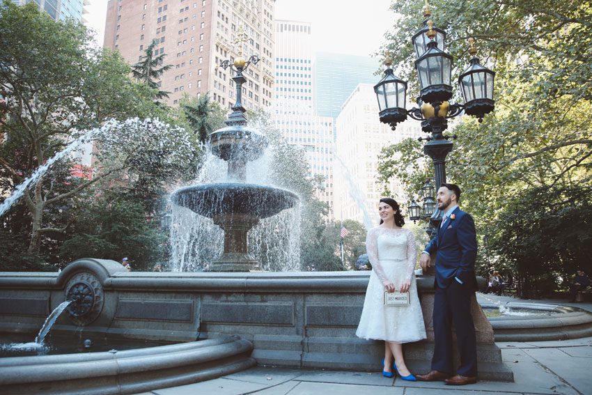 City Hall Park wedding photos