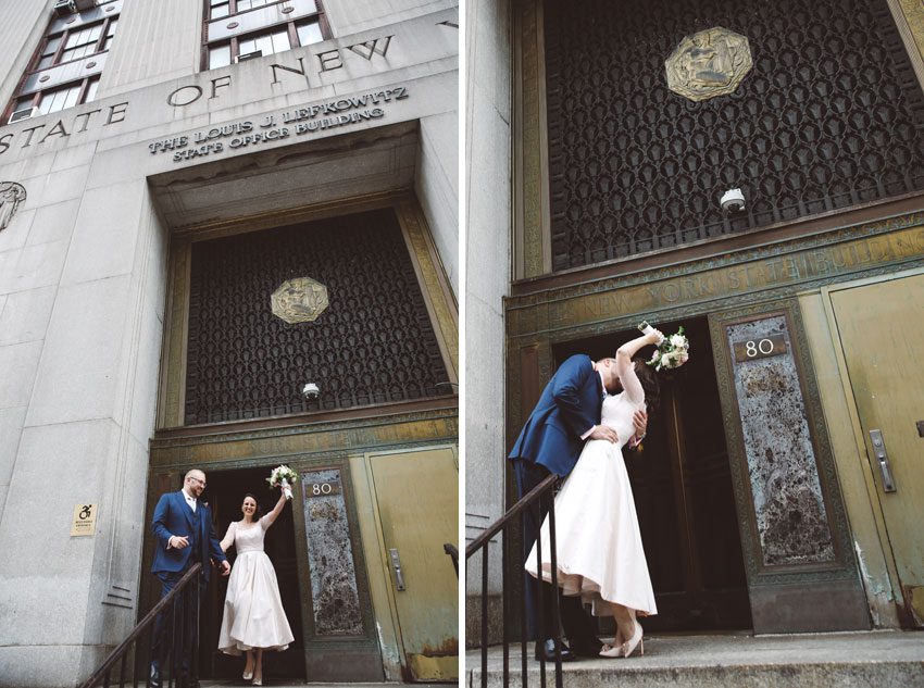 NY City Hall wedding photos after the ceremony