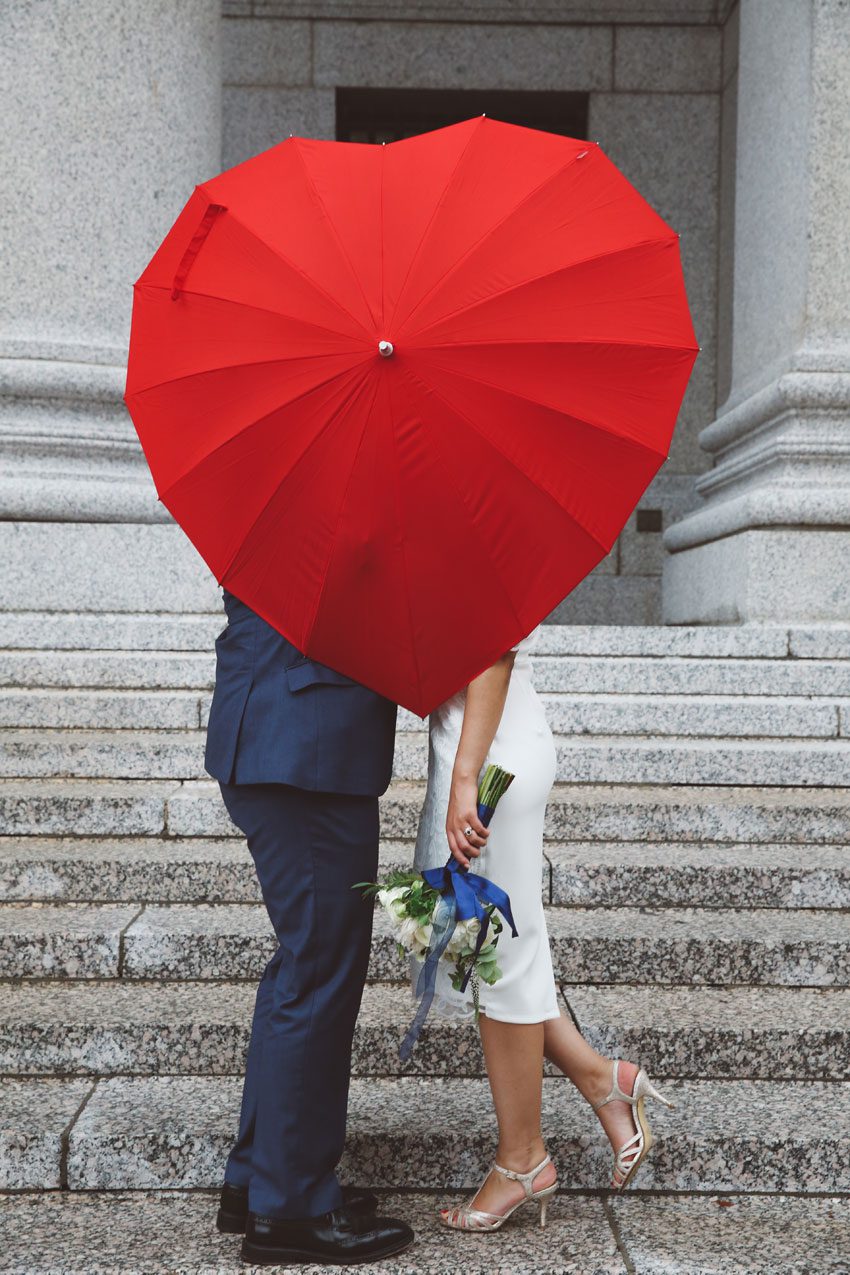 Heart Shaped umbrella wedding