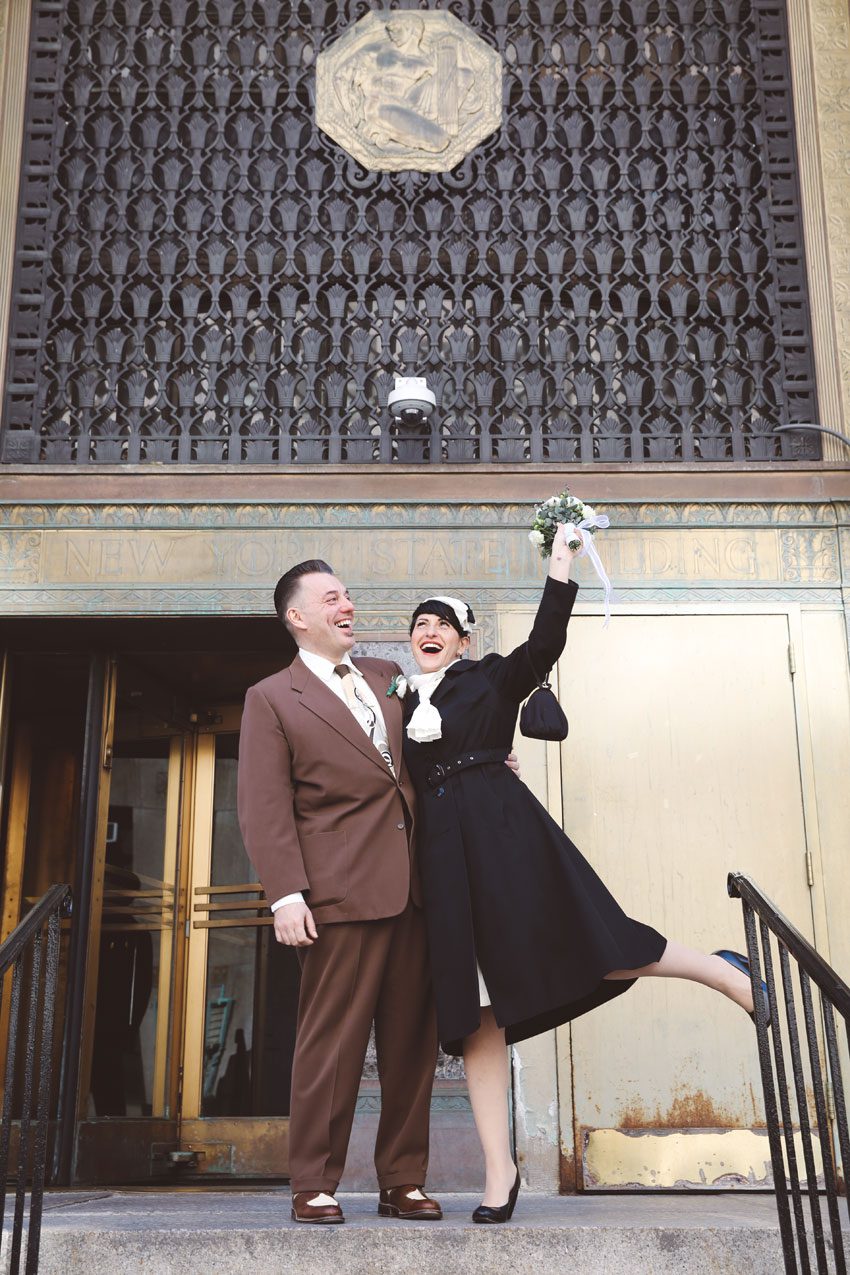 vintage city hall wedding just married