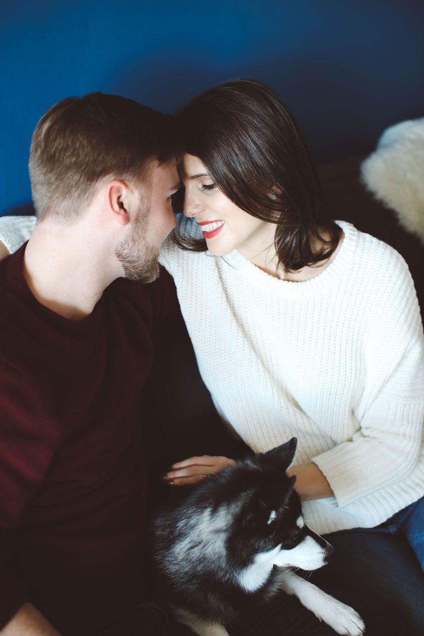 Sally & Dan and their cute Klee Kai engagement session