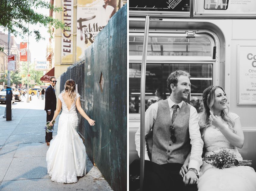 Subway wedding photos