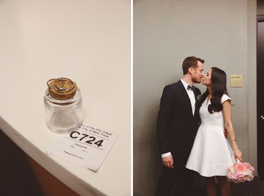 rings and cute city hall wedding