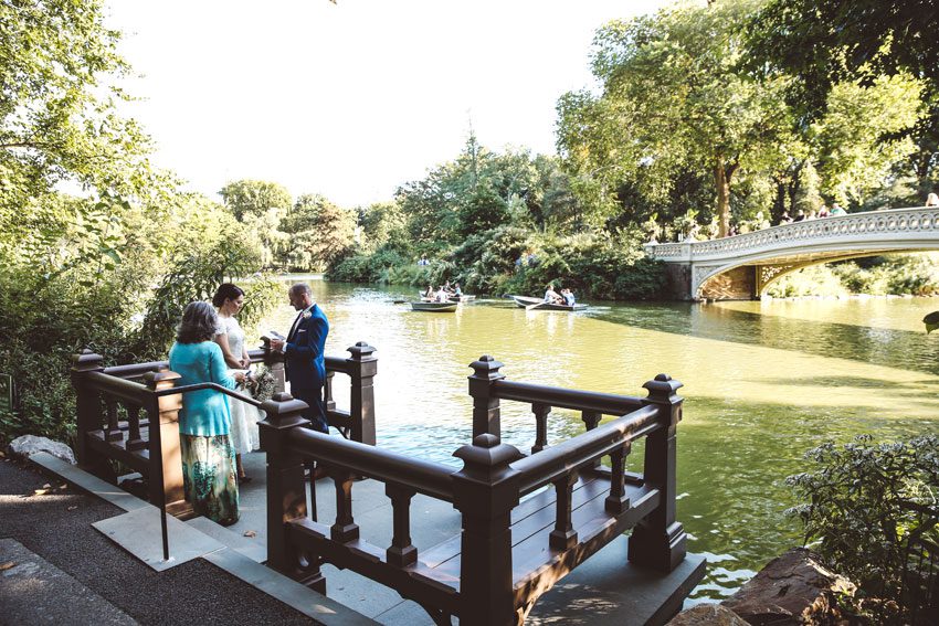 bow bridge central park wedding