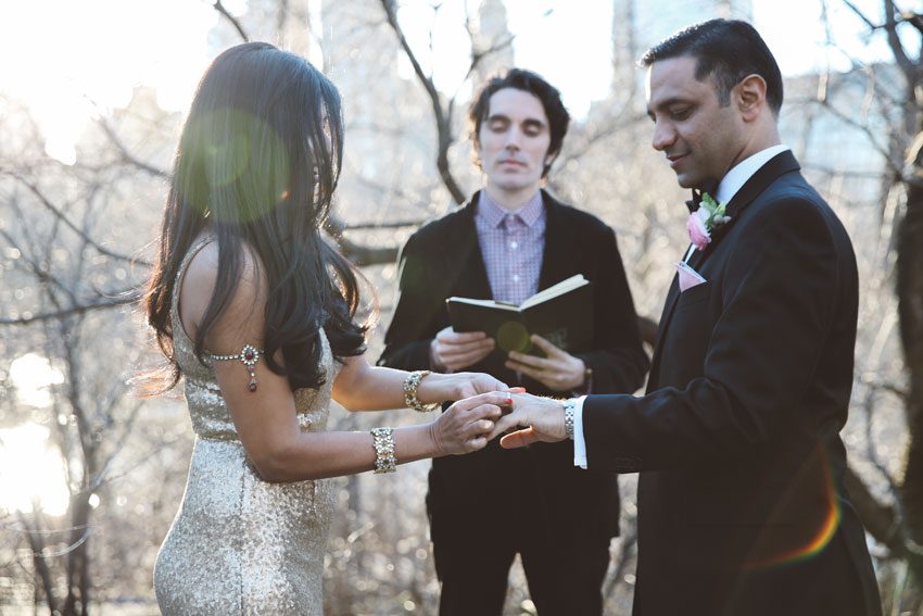 Stylish Central Park wedding ceremony