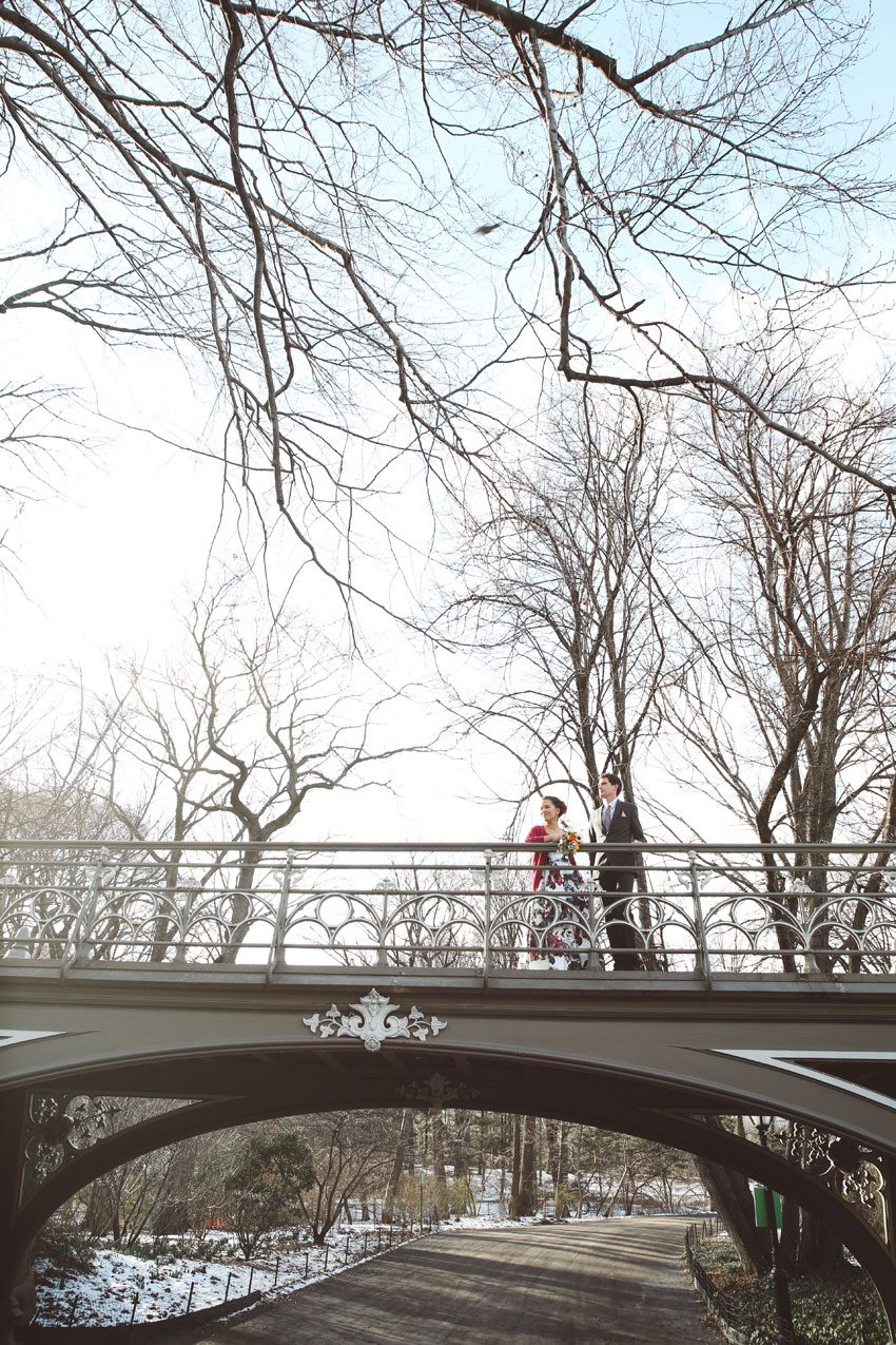 Central Park Bridge wedding photos
