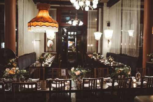 restaurant china blue wedding