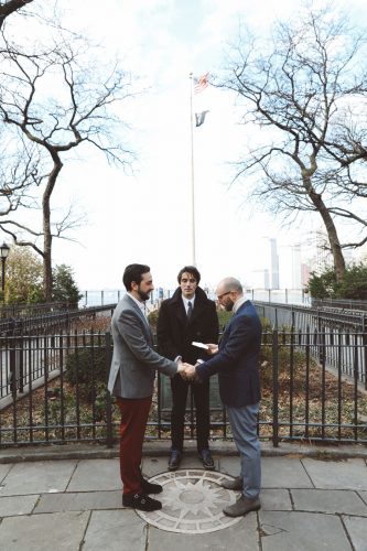 gay wedding in NYC with officiant