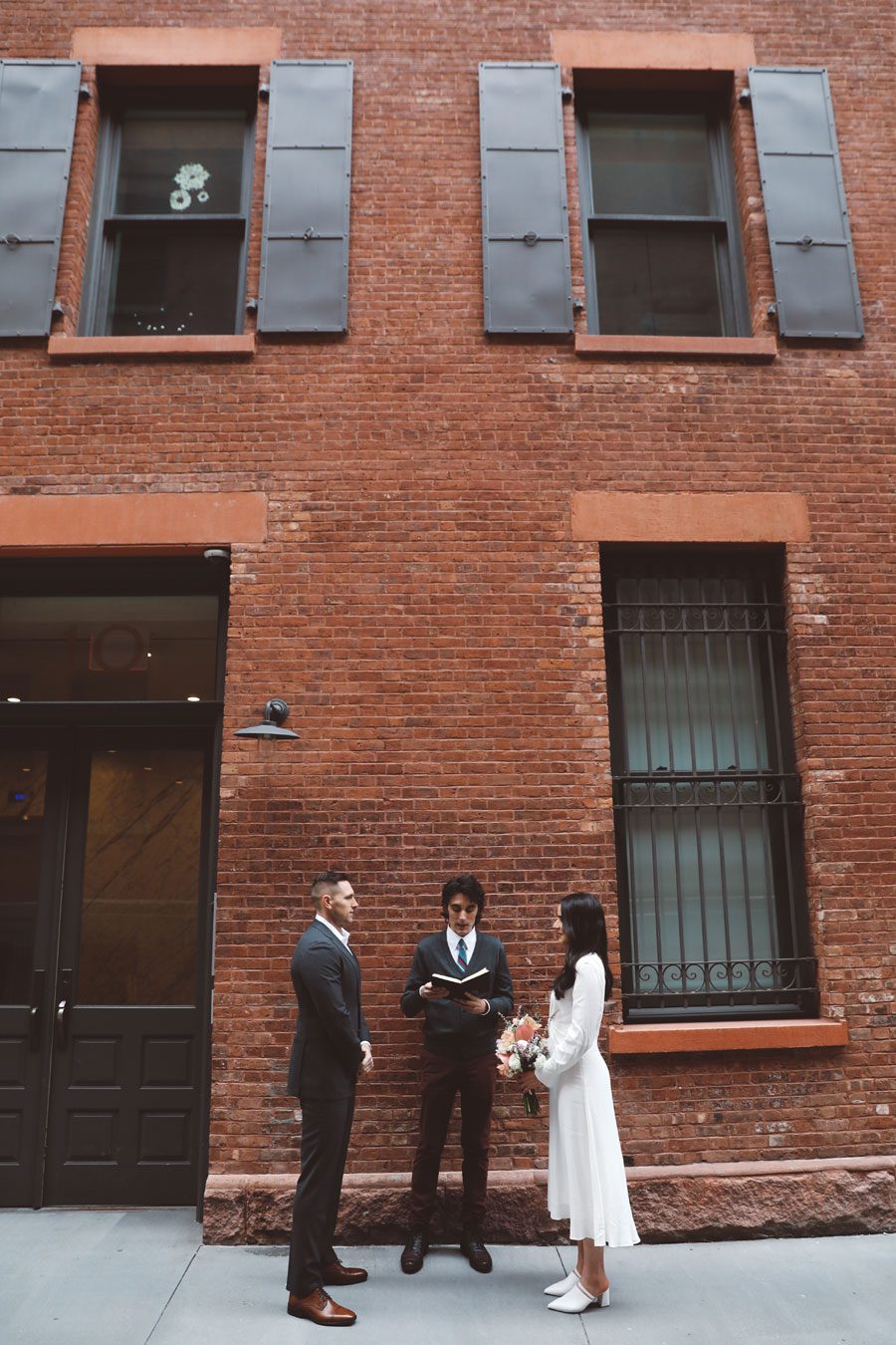 elopement photography outside the dity hall