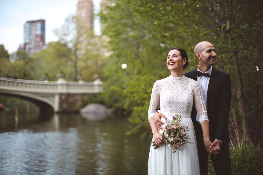 Intimate Bow Bridge Central Park Wedding