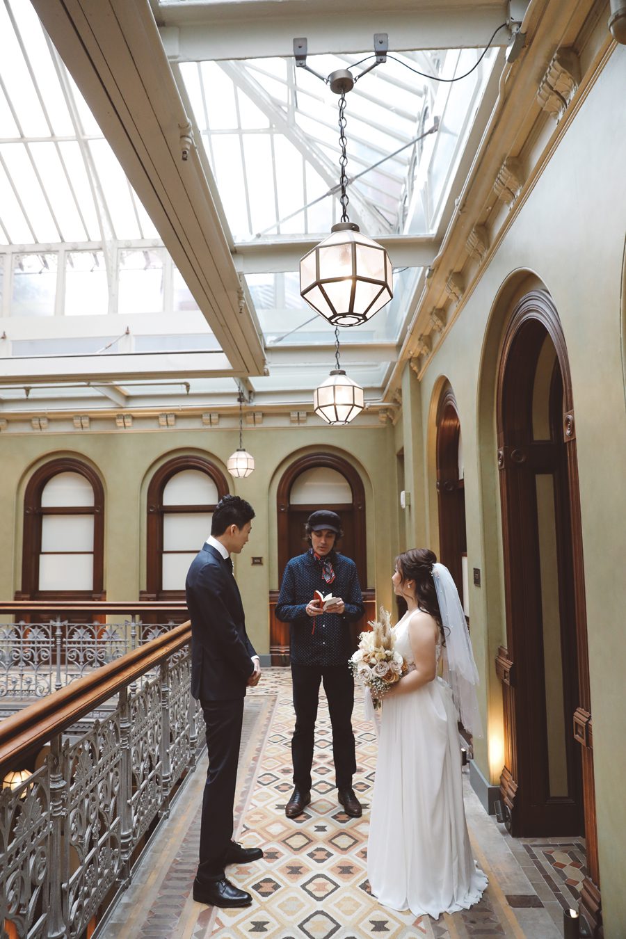 Couple getting married at the Beekman Hotel