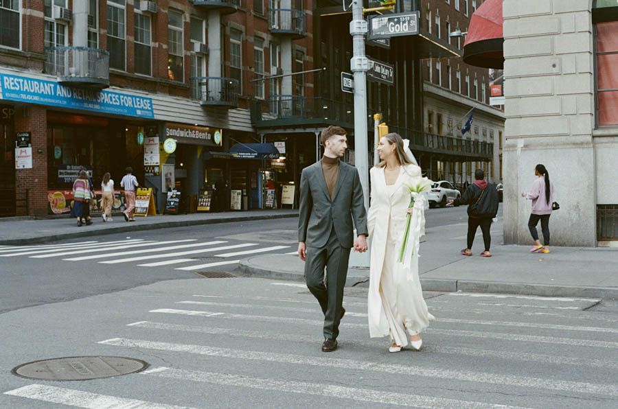 Film elopement photos Downtown Manhattan