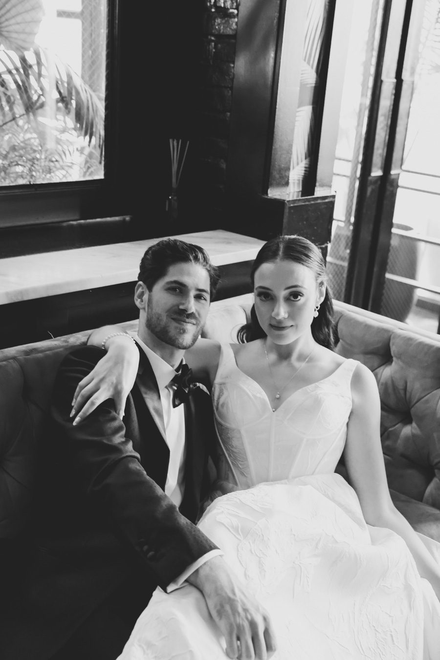 Chic and modern couple getting married at 501 Union in Brooklyn