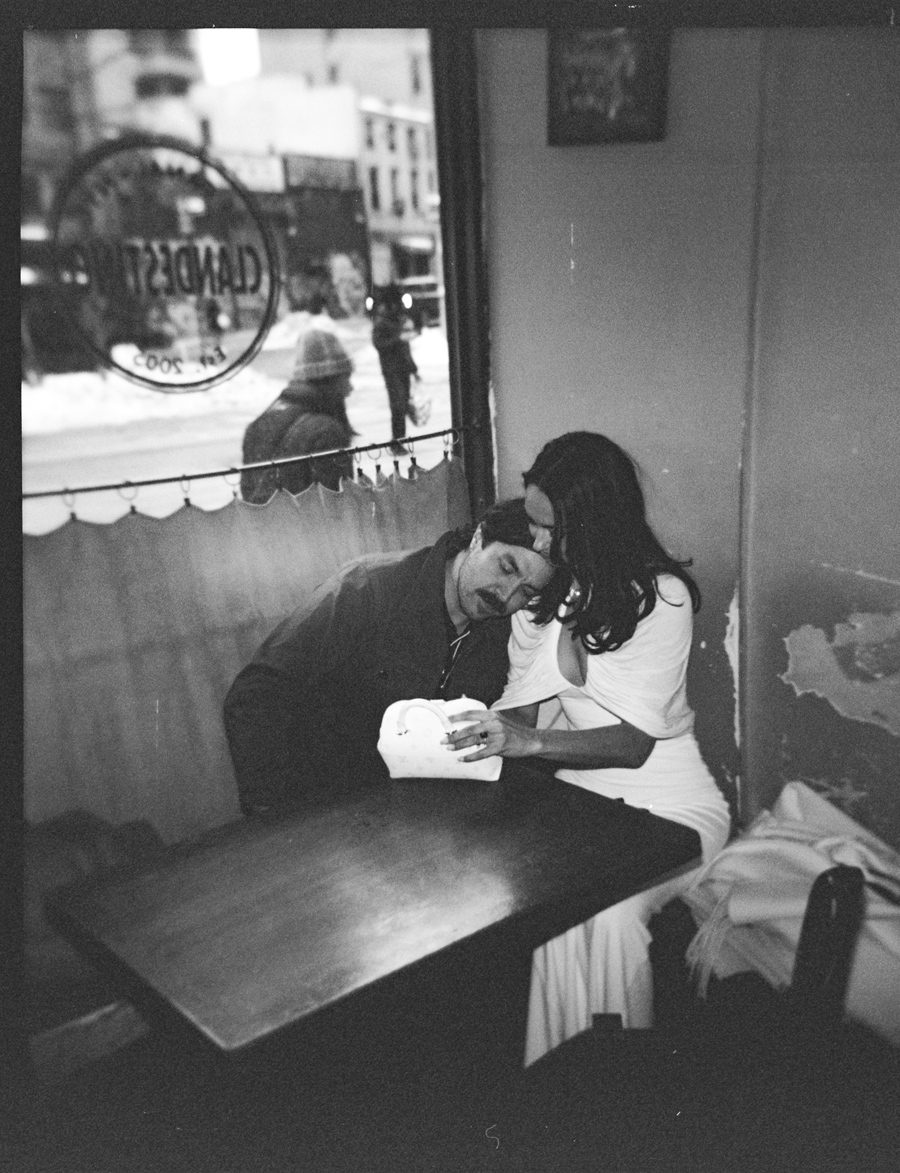 romantic elopement black and white classic film shot