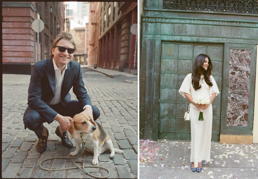 NY City Hall chic wedding | L&L Style Photo NY City Hall wedding couple