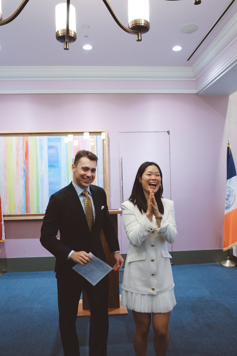 Joyful NY City Hall wedding | L&L Style Photo Joyful City Hall wedding images in digital and film